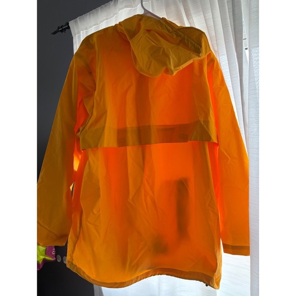 Lands' End Raincoat Hooded Water Resistant Outdoor Jacket Yellow XL - Picture 2 of 5